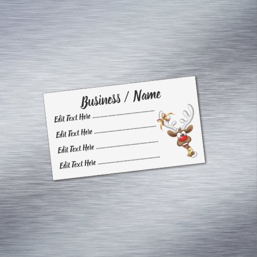 Funny Reindeer Peeking Christmas Meme  マグネット名刺 (インサイチュ)