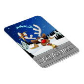 Funny Reindeer Peeking Christmas Meme  マグネット (右側)