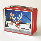 Funny Reindeer Peeking Christmas Meme  メタルランチボックス (裏面)