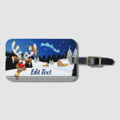 Funny Reindeer Peeking Christmas Meme  ラゲッジタグ (正面横)