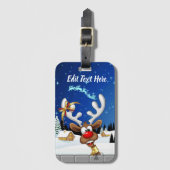 Funny Reindeer Peeking Christmas Meme  ラゲッジタグ (正面縦)