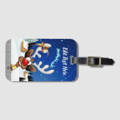 Funny Reindeer Peeking Christmas Meme  ラゲッジタグ (正面横)