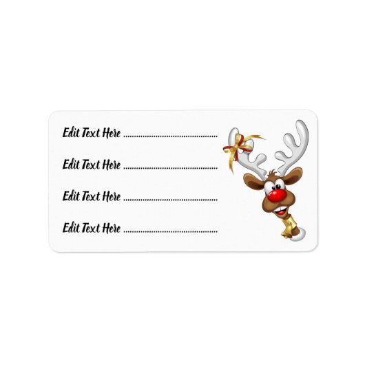 Funny Reindeer Peeking Christmas Meme  ラベル (正面)