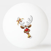 Funny Reindeer Peeking Christmas Meme  卓球ボール (正面)