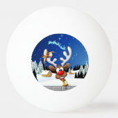 Funny Reindeer Peeking Christmas Meme  卓球ボール (正面)
