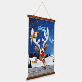 Funny Reindeer Peeking Christmas Meme  吊り下げ型タペストリー (傾斜あり)