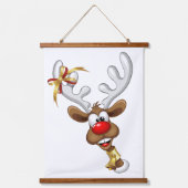 Funny Reindeer Peeking Christmas Meme  吊り下げ型タペストリー (正面2)
