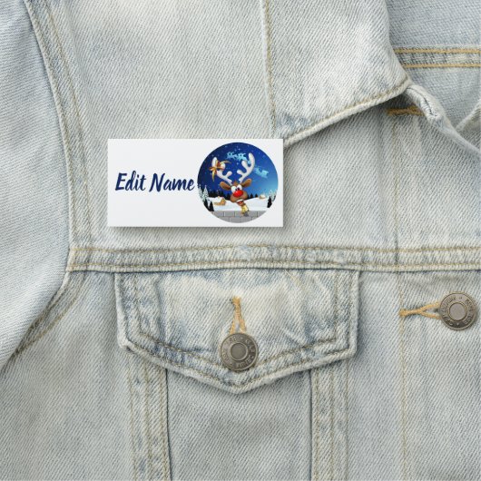 Funny Reindeer Peeking Christmas Meme  名札 (インサイチュ)