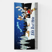 Funny Reindeer Peeking Christmas Meme  横断幕 (縦)