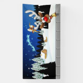 Funny Reindeer Peeking Christmas Meme  横断幕 (縦)