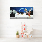 Funny Reindeer Peeking Christmas Meme  横断幕 (インサイチュ)