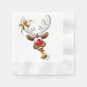 Funny Reindeer Peeking Christmas Meme  縁ありカクテルナプキン (正面)