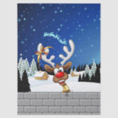 Funny Reindeer Peeking Christmas Meme  薄葉紙 (正面)