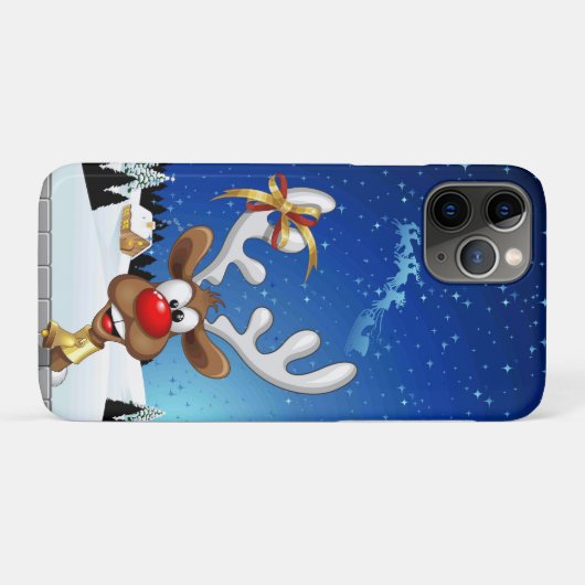 Funny Reindeer Peeking Christmas Meme  Case-Mate iPhoneケース (裏面(横))