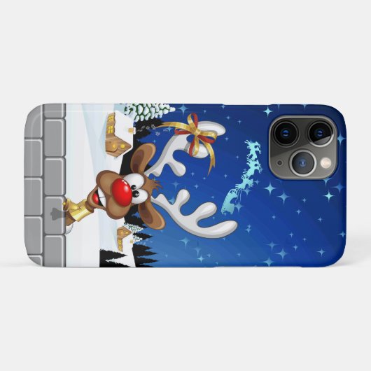 Funny Reindeer Peeking Christmas Meme  Case-Mate iPhoneケース (裏面(横))