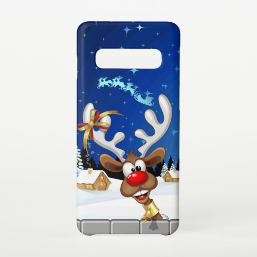 Funny Reindeer Peeking Christmas Meme  Samsung Galaxyケース (裏面)