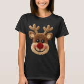Funny Reindeer Rudolph Crochet Merry Christmas Xma Tシャツ (正面)