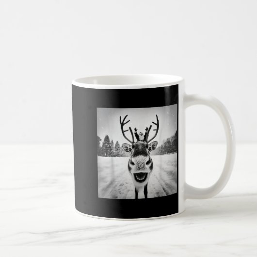 Funny Reindeer Selfie Christmas Men Women Boys And コーヒーマグカップ (右)