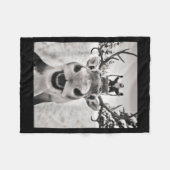 Funny Reindeer Selfie Christmas Santa Funny Kids  フリースブランケット (正面(横))