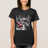Funny Reindeer Selfie Christmas  Tシャツ (正面)
