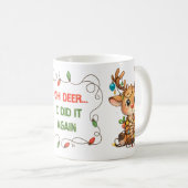 Funny Reindeer Stuck in Christmas Lights Mug コーヒーマグカップ (正面右)