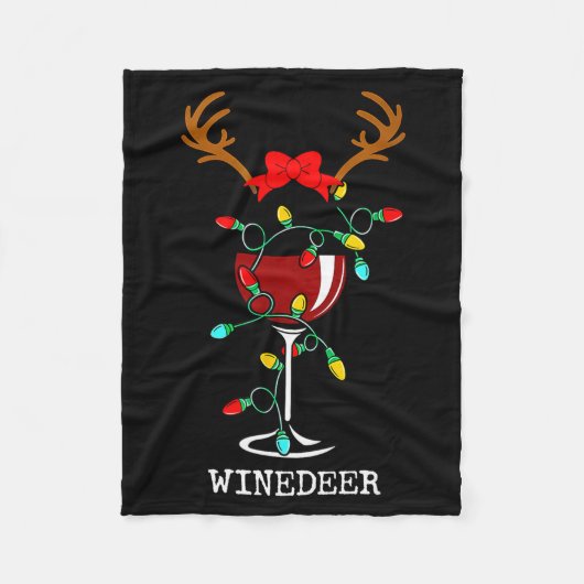Funny Reindeer Winedeer Reinbeer Matching Couples フリースブランケット (正面)