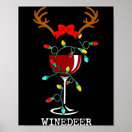 Funny Reindeer Winedeer Reinbeer Matching Couples  ポスター (正面)