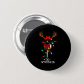 Funny Reindeer Winedeer Reinbeer Matching Couples 缶バッジ (正面&裏面)