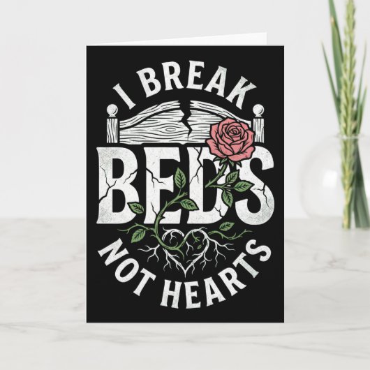 Funny Relationship Break Beds Not Hearts Sassy カード (正面)