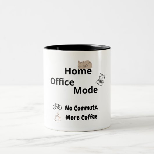 Funny Remote Work Mug for Office Coworkers ツートーンマグカップ (中央)