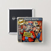 Funny Republican Elephant Mid-Term Election Button 缶バッジ (正面&裏面)