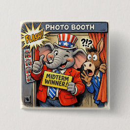 Funny Republican Elephant Mid-Term Election Button 缶バッジ