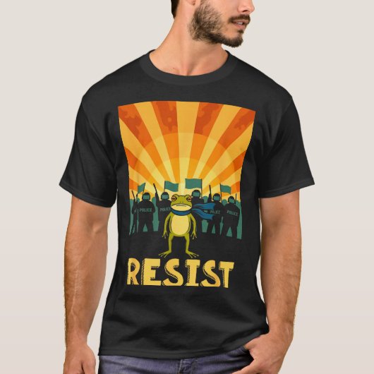 Funny Resist Portland Frog Protest  Tシャツ (正面)