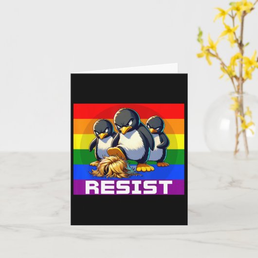 Funny Resist Tariffs Protest Groovy Men Women 4th カード (黄色い花)