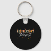 Funny Respiratory Therapist Pumpkin Autumn Tree Fa キーホルダー (正面)