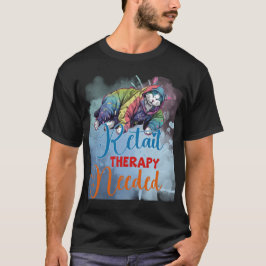 Funny "Retail Therapy Needed" Shopping Cat  ✨🛍️🐈 Tシャツ