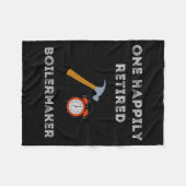 Funny Retired Boilermaker Early Retirement Party C フリースブランケット (正面(横))