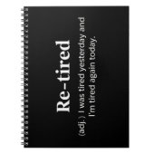 Funny Retired Definition Sarcastic Retirement Joke ノートブック (正面)