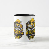 Funny Retired Electrician Mug マグカップ (中央)