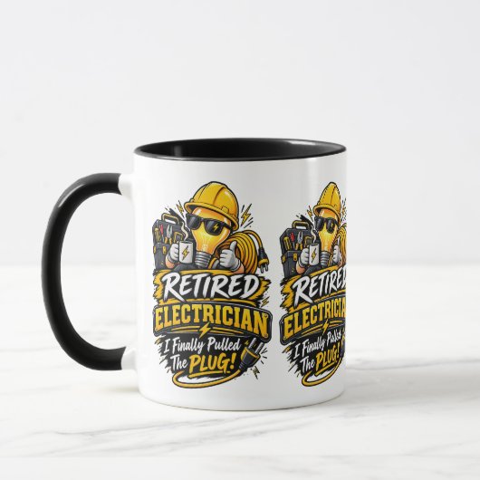 Funny Retired Electrician Mug マグカップ (左)