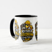 Funny Retired Electrician Mug マグカップ (正面左)