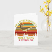Funny Retired Firefighter New Job Musky Fishing  カード (黄色い花)