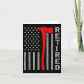 Funny Retired Firefighter Usa Flag Fireman Retirem カード (正面)
