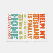 Funny Retired Husband Retirement Quote For A Wife  フリースブランケット (正面(横))