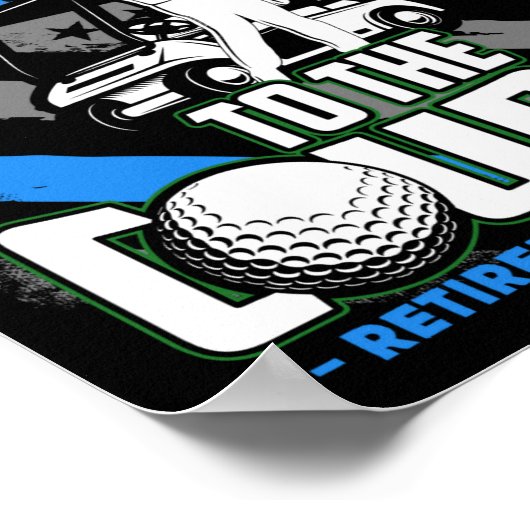 Funny Retired Lice Officer Golf Retirement Gift  ポスター (角)