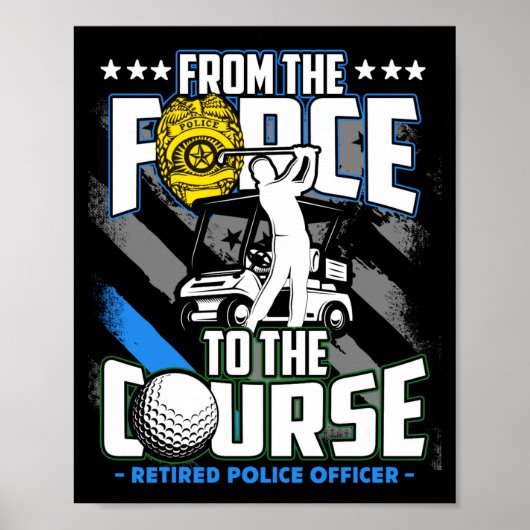 Funny Retired Lice Officer Golf Retirement Gift  ポスター (正面)