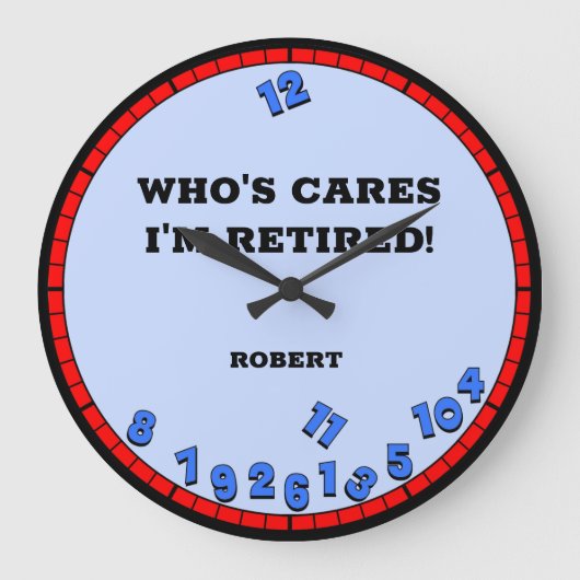 Funny Retired Novelty Large Clock ラージ壁時計 (正面)