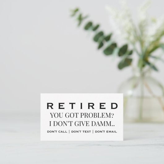 Funny Retired Profession Gag Retirement  名刺 (スタンド正面)