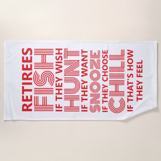 funny retiree ビーチタオル (正面)