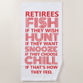 funny retiree ビーチタオル (正面)